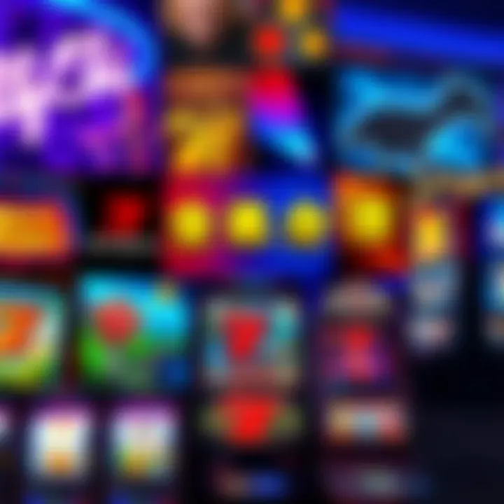 A collage depicting different themes of slot games