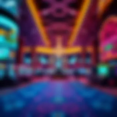 Luxurious Casino Interior A captivating view of a luxurious casino interior with vibrant colors and lights