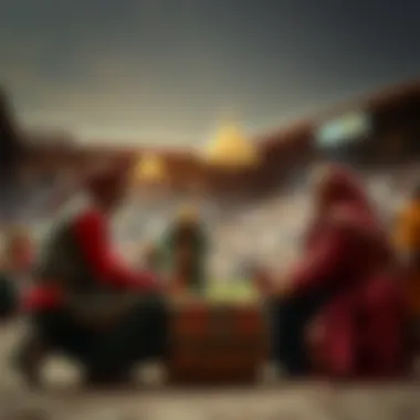 Historical depiction of players engaging in Andar Bahar