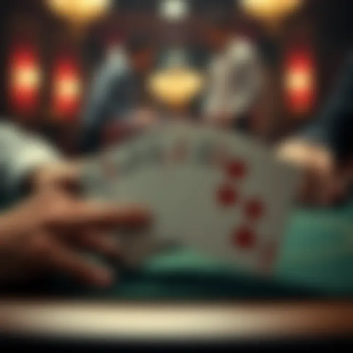 Gameplay of Baccarat Cards A close-up view of baccarat cards during gameplay.