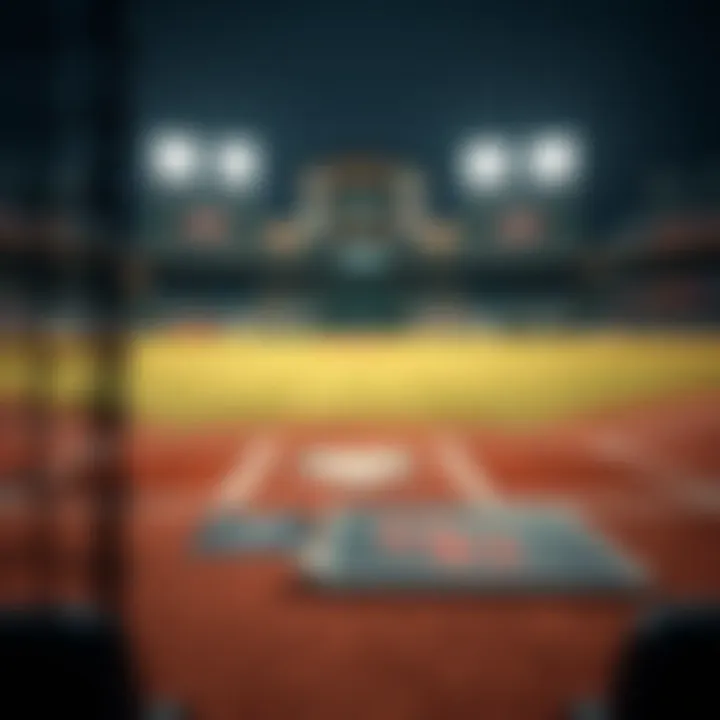 A baseball field with strategic plays illustrated