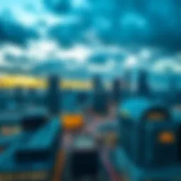 A panoramic view of Birmingham showcasing modern architecture and vibrant city life