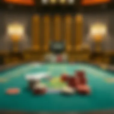 An elegant poker table set with cards and chips