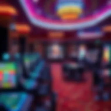 Exploring the Casino Environment A vibrant casino floor with various gaming tables