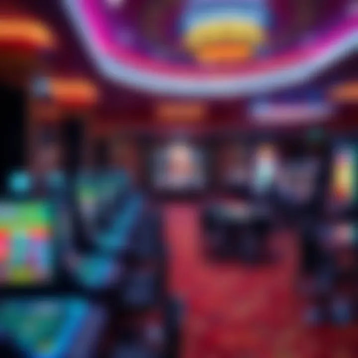 Exploring the Casino Environment A vibrant casino floor with various gaming tables