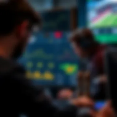 Strategic gameplay being analyzed with statistical data and charts