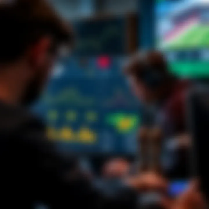 Strategic gameplay being analyzed with statistical data and charts