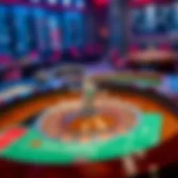 Overview of a roulette table highlighting its layout and betting options