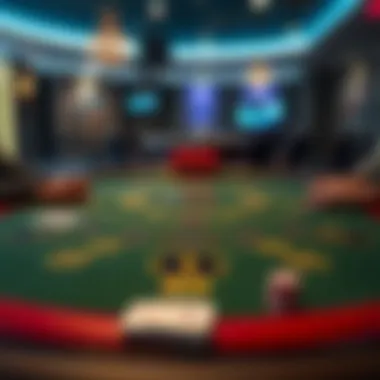 A detailed view of an online blackjack table showcasing the layout