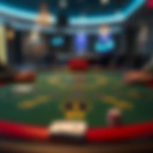 A detailed view of an online blackjack table showcasing the layout