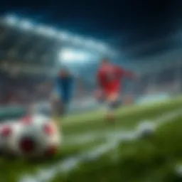 Exciting moment of a football match