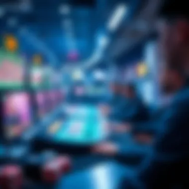 A conceptual image depicting integration in online casino operations through software