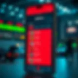 User interface of the Ladbrokes app showcasing betting options