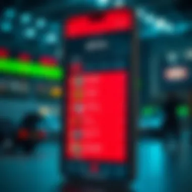 User interface of the Ladbrokes app showcasing betting options