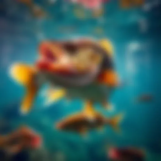 Vibrant underwater scene showcasing bass fish in their natural habitat