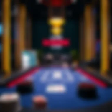 Detailed view of a live online blackjack table