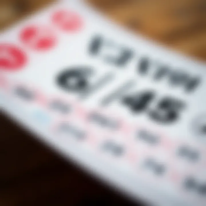 Exploring the Lotto 6/45 Ticket A close-up view of a lottery ticket featuring numbers and symbols.