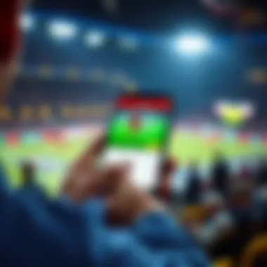 A mobile device displaying a live betting feature