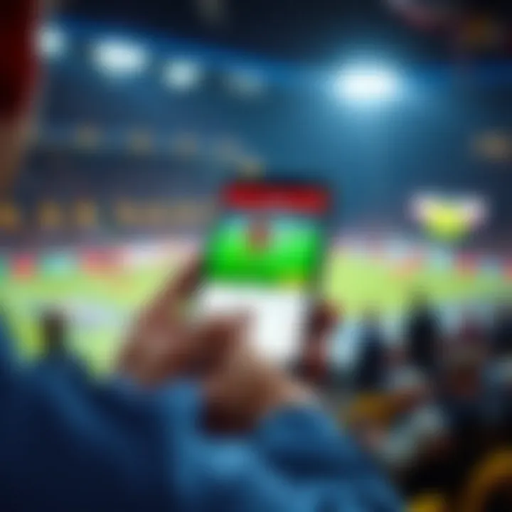 A mobile device displaying a live betting feature