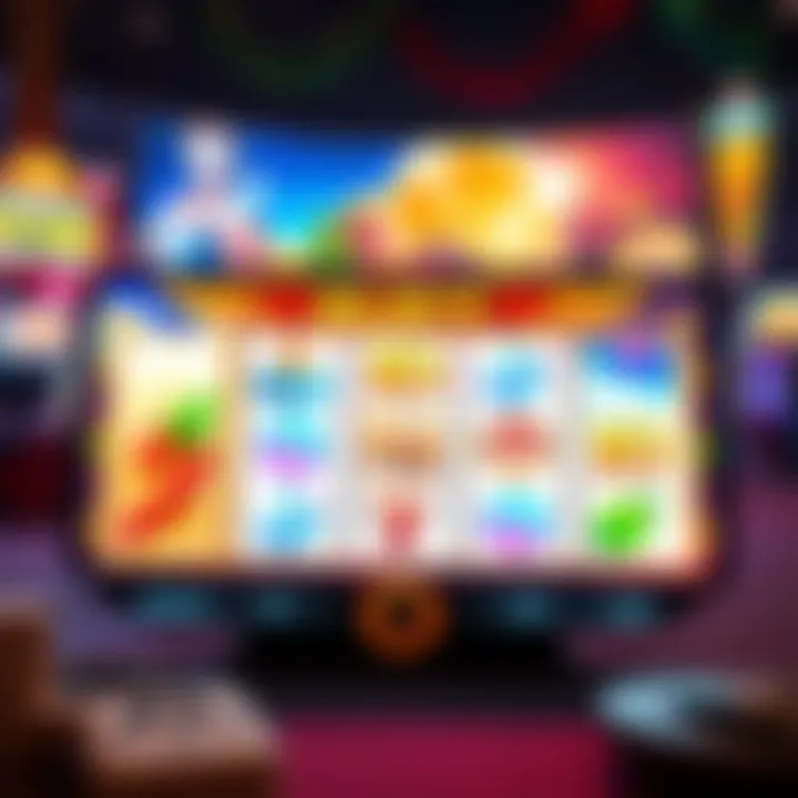 Diverse mobile slot game interface showcasing vibrant graphics and themes