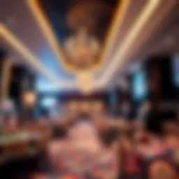 An elegant casino interior showcasing modern design elements.