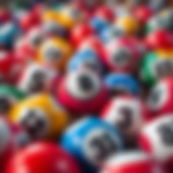 A colorful assortment of bingo balls