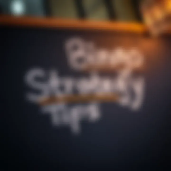 Strategic tips highlighted on a chalkboard
