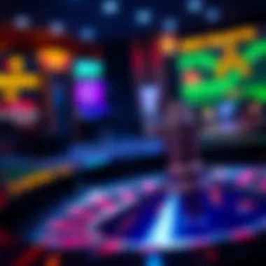 A vibrant digital roulette wheel spinning