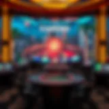 A captivating view of a virtual casino environment showcasing various games available online.