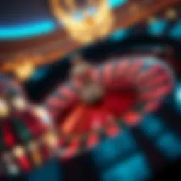 An elegant roulette wheel with vibrant colors