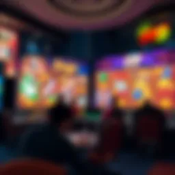 A detailed view of a vibrant online slot casino interface showcasing various themes and features.