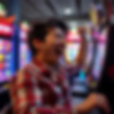 Joyful Moment of Victory A player celebrating a win on an online slot machine