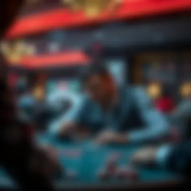 Player contemplating their next move in a game of Blackjack