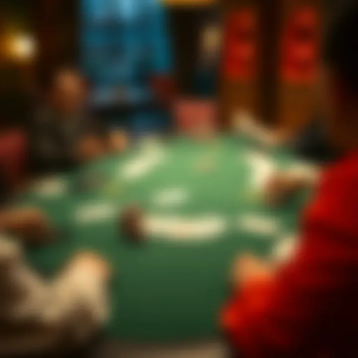 The Layout of a Poker Game Showcasing a full poker table with cards