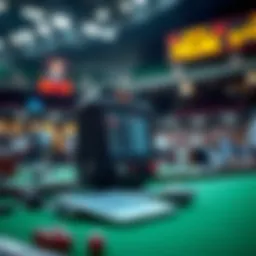 Conceptual representation of a portable betting system with advanced technology.