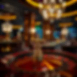 An exquisite roulette wheel in a luxurious casino setting