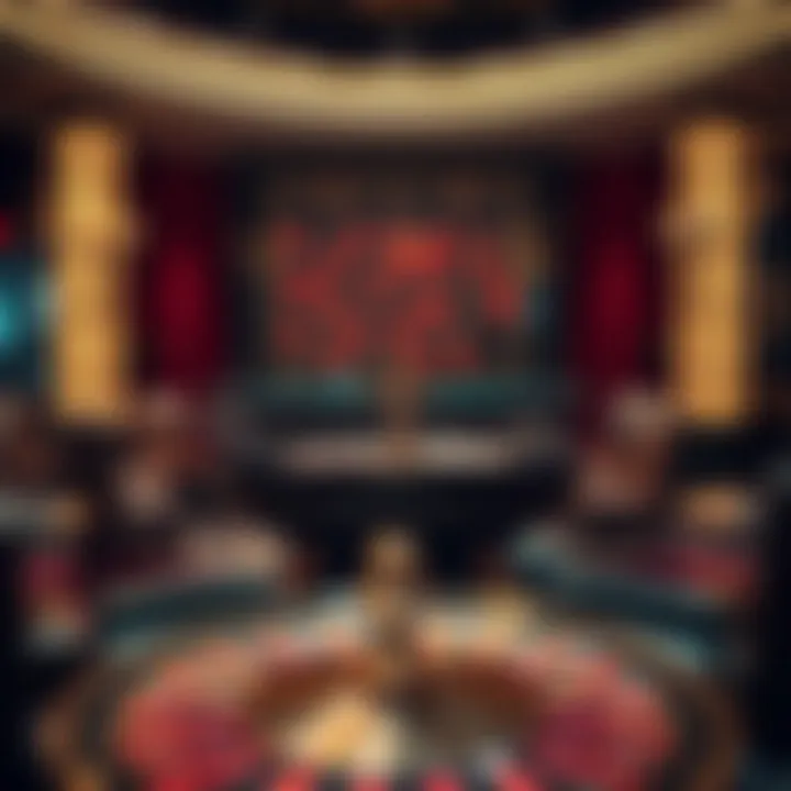 Elegant Casino Setting An elegant casino setting with a roulette table as the centerpiece.