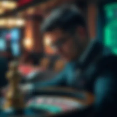 Psychology of a Roulette Player A captivating image of a roulette player deep in thought.