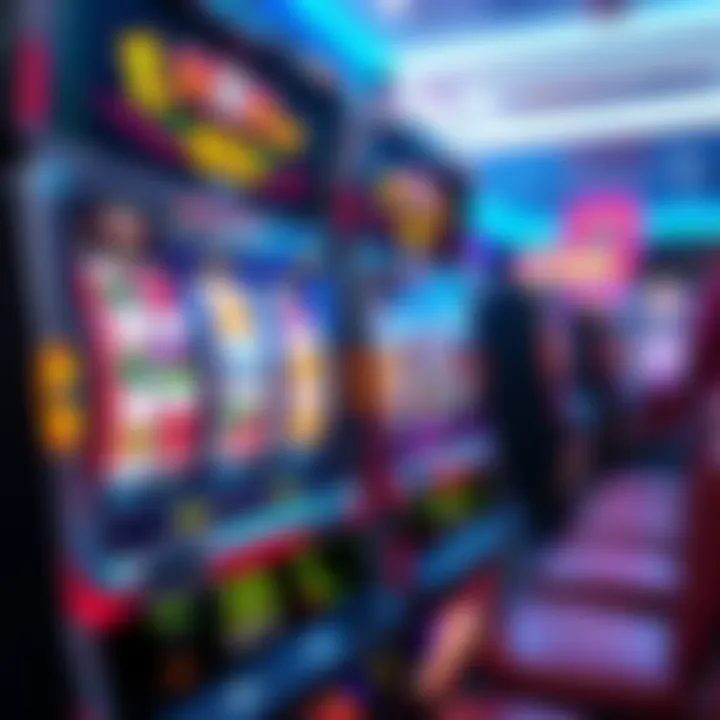 Colorful Slot Machine A vibrant slot machine display with colorful reels