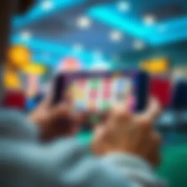 Player engaged in strategic gameplay on a mobile device