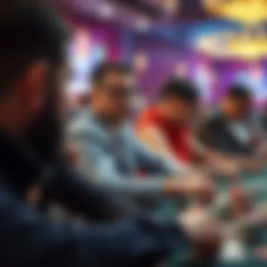 Diverse Player Styles in Super Win Poker An illustration of diverse player styles engaged in Super Win Poker