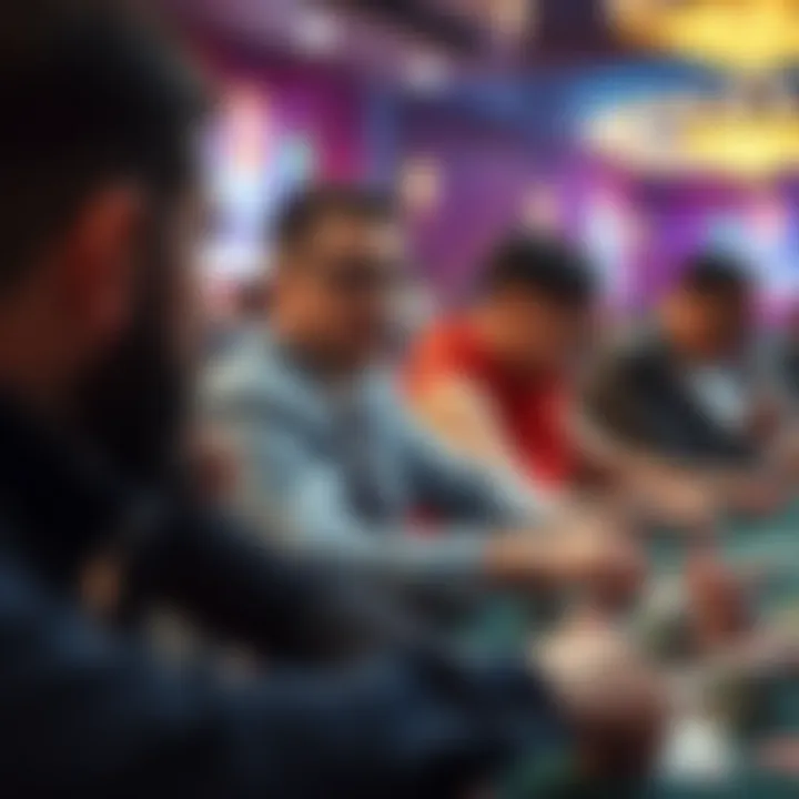 Diverse Player Styles in Super Win Poker An illustration of diverse player styles engaged in Super Win Poker