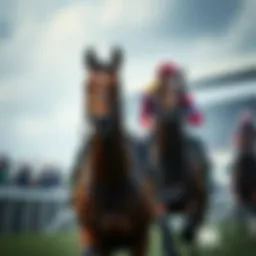 Historical depiction of horse racing