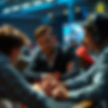 Players engaged in strategy discussion