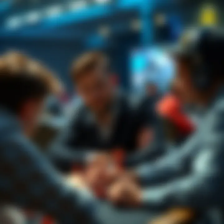 Players engaged in strategy discussion