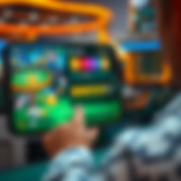 User interface of a popular mobile casino game